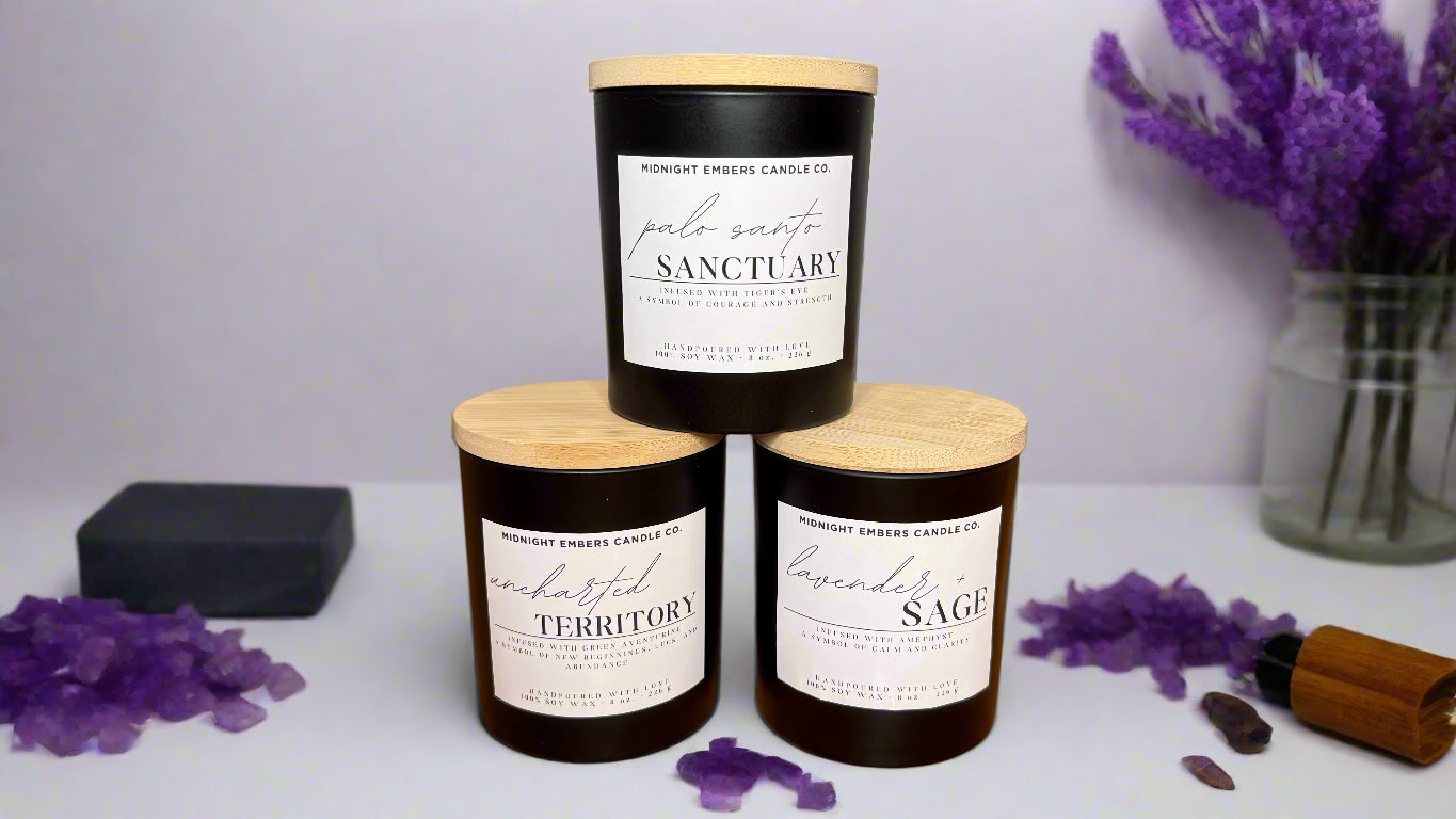 Lavender + Sage Crystal Candle