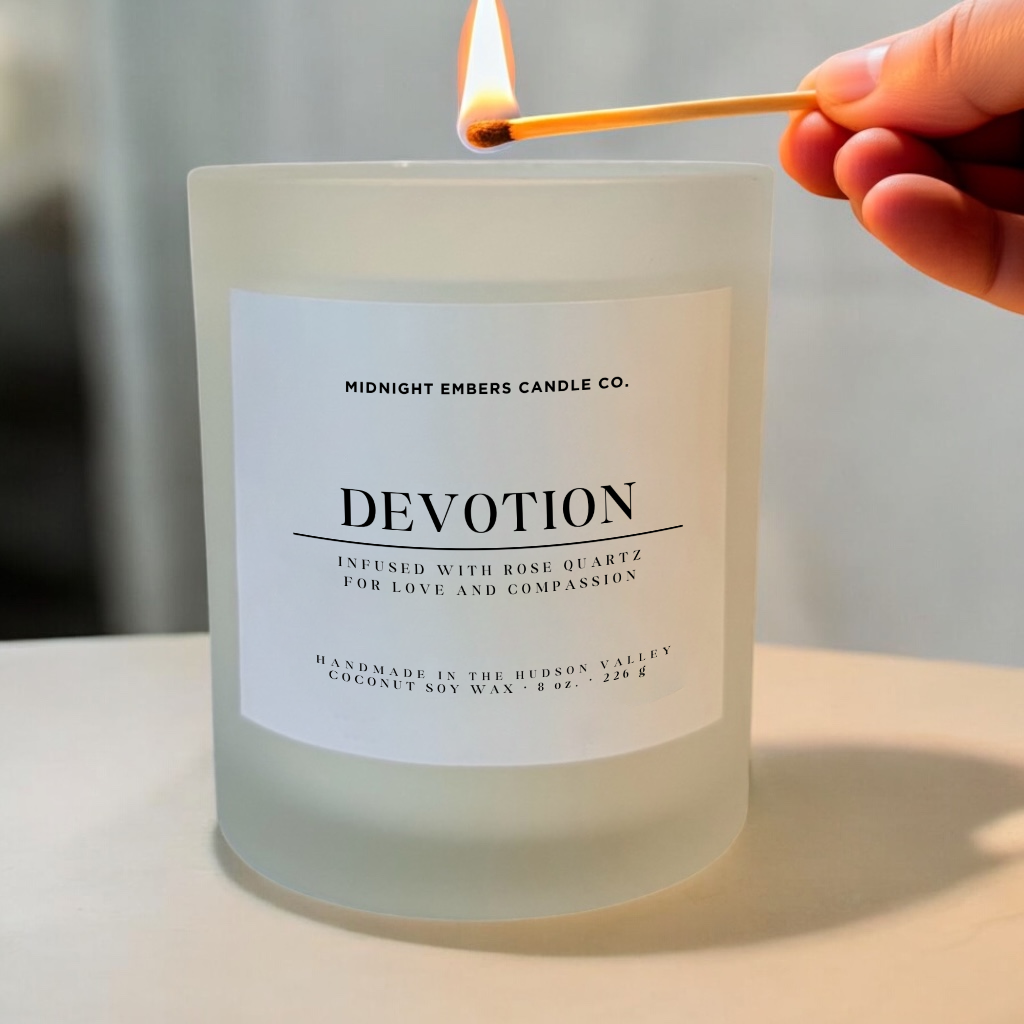 Devotion: Rose Quartz Infused Candle