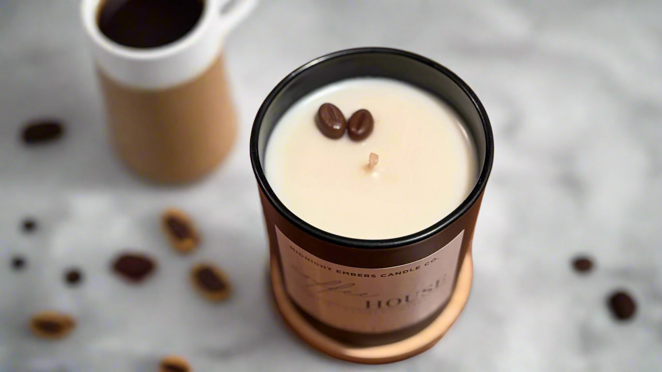 Coffee House Black Matte Glass Jar