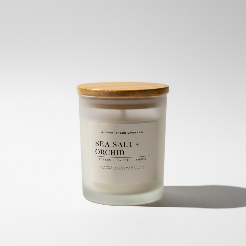 Frosted White Candle Studio - Dramatic Lighting