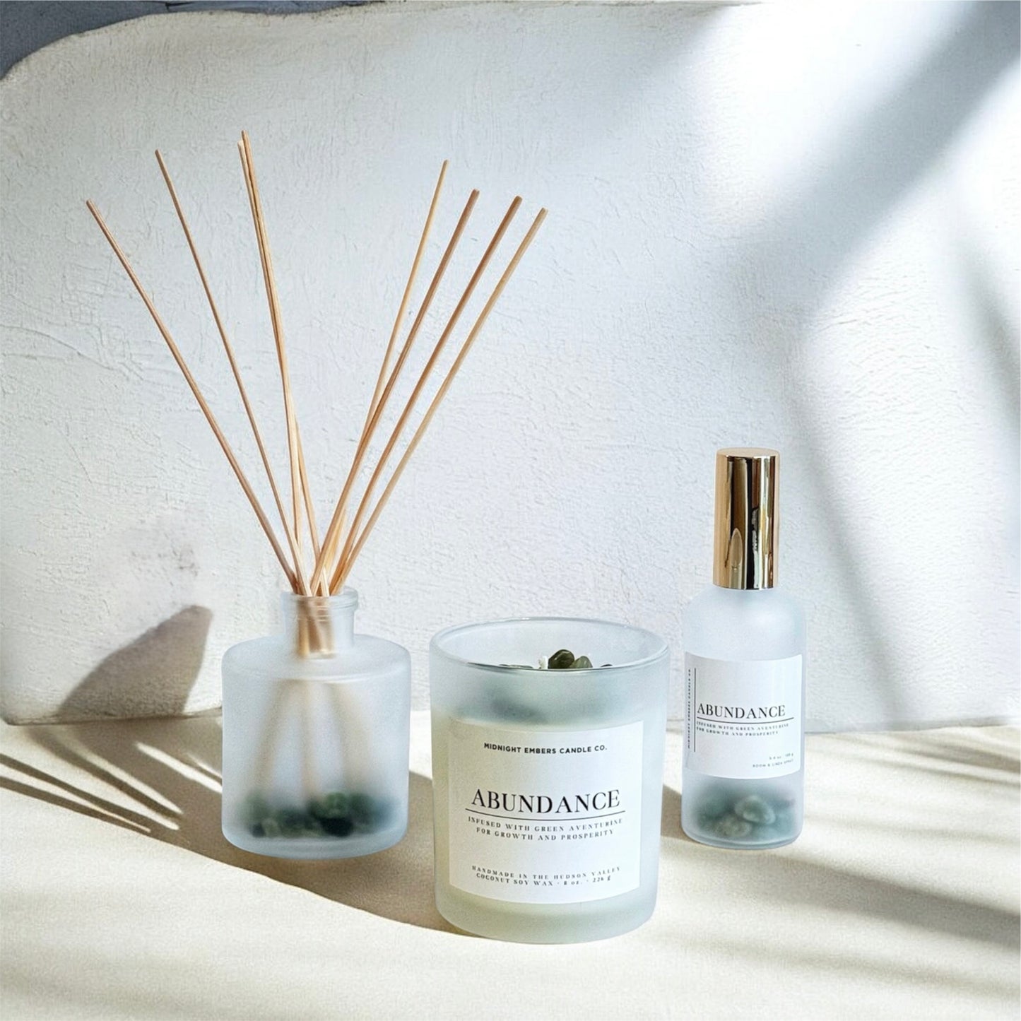 Abundance: Green Aventurine Infused Reed Diffuser