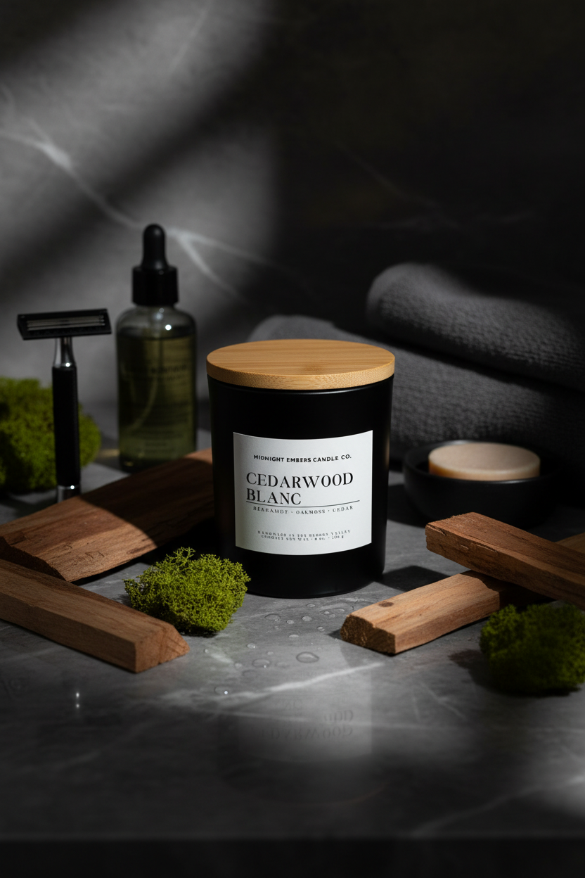Matte Black - Bathroom Counter with Cedar Elements