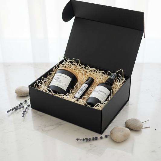 Refresh Aromatherapy Desk Ritual Gift Set in black box