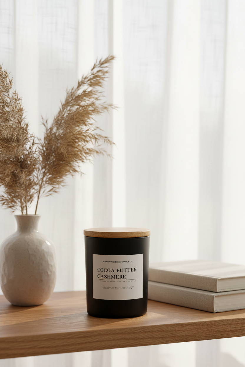 Spring Collection Story 3 - Cocoa Butter Cashmere on Oak Shelf